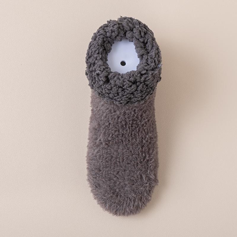 Superwarme Winter Anti-Rutsch Boden Socken Damen Schnee Socken Haus Schlaf Teppich Hausschuhe Socken One size grau