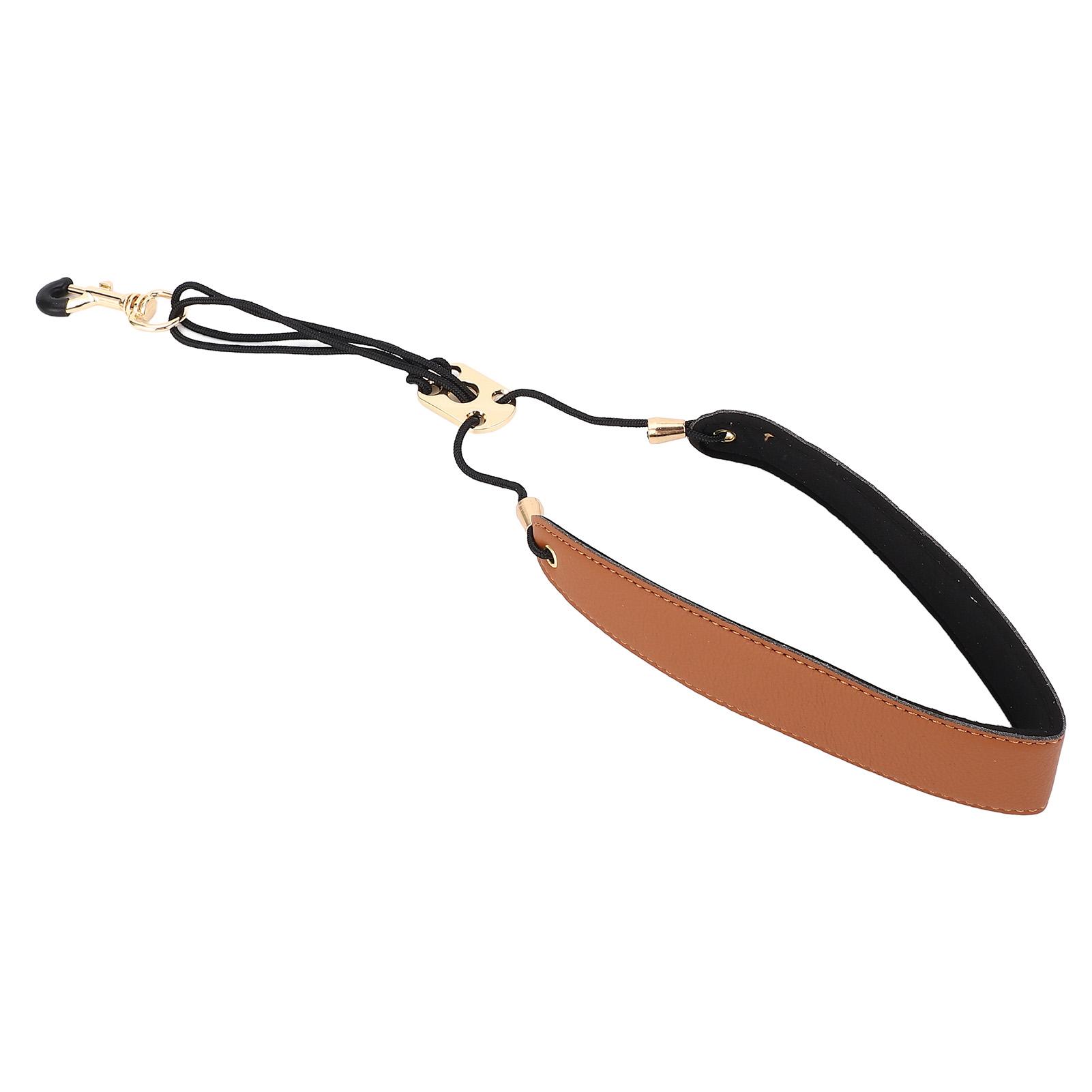 Saxophon Gurt Weiches PU Leder Nylon Saxophon Haken Gurt Verstellbare Länge Sax Nackengurt für braun