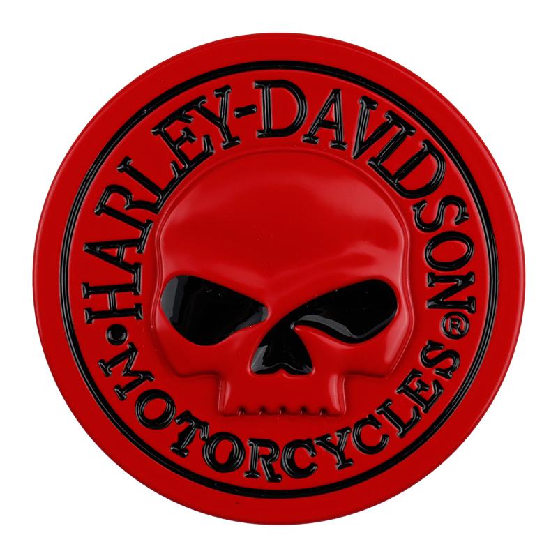 3D Metall modifiziert Harley Totenkopf geformt Auto Motorrad personalisiertes Abzeichen Aufkleber Abzeichen Aufkleber Motorrad Motorrad rot
