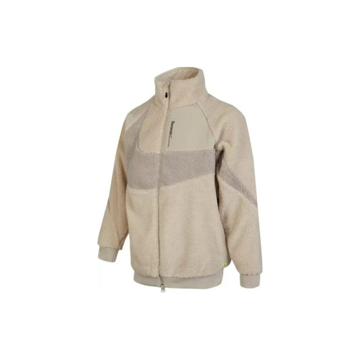 Nike Wendbare, warme Jacke mit Stehkragen und Sherpa-Futter und einfarbigem Logo-Print Herren Jacken Creme FB1910-236 S