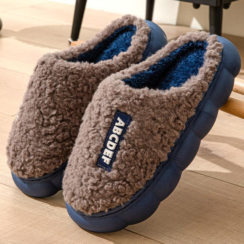 Warme Frauen Hausschuhe Winter Home Pelzige Hausschuhe Farbe Patchwork Baumwolle Hausschuhe Weibliche Hause Hausschuhe Innen Nicht-Slip Plüsch Slipper 40-41 braun