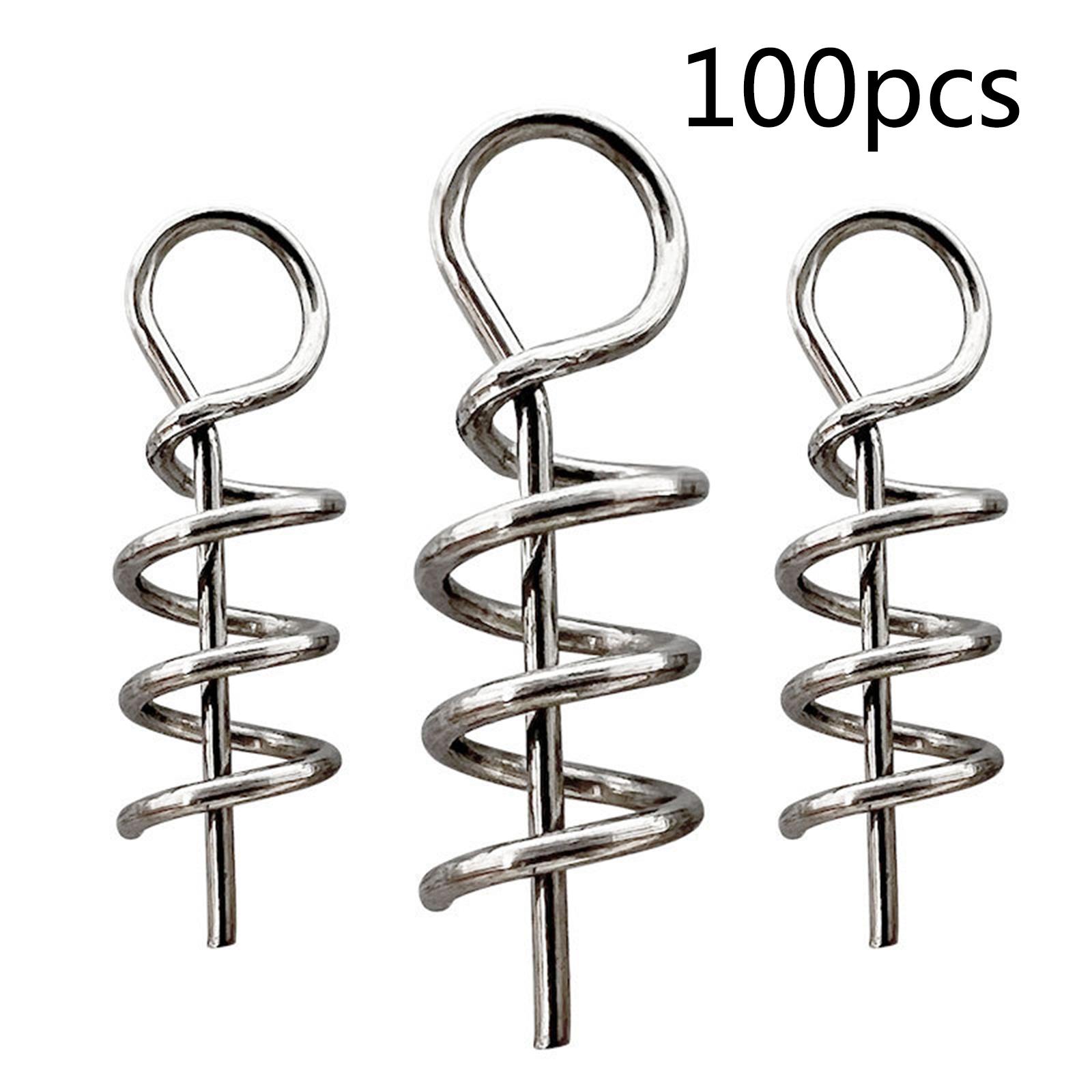 100 Stück Angelhaken Frühjahrsfischen Twist-Locked Angelhaken Edelstahl Frühjahrsfischerei Zubehör Angelhaken Schloss Zubehör