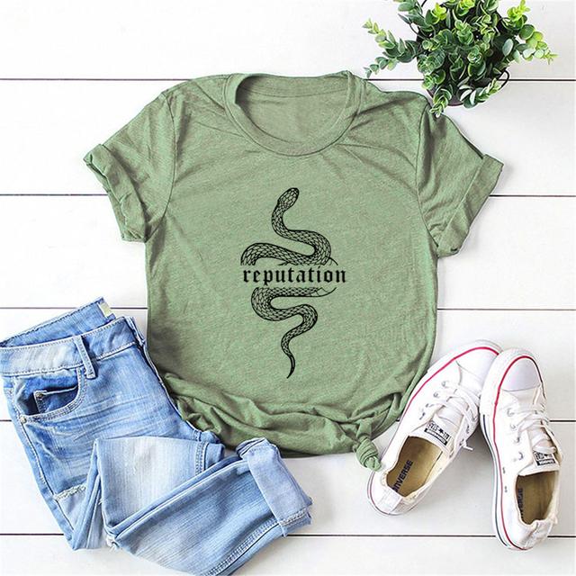 Reputation Snake T-Shirt Look What You Made Me Do Shirt Damen Kleidung Goth T-Shirt Unisex Vintage Shirt Snake Graphic Tees M orange