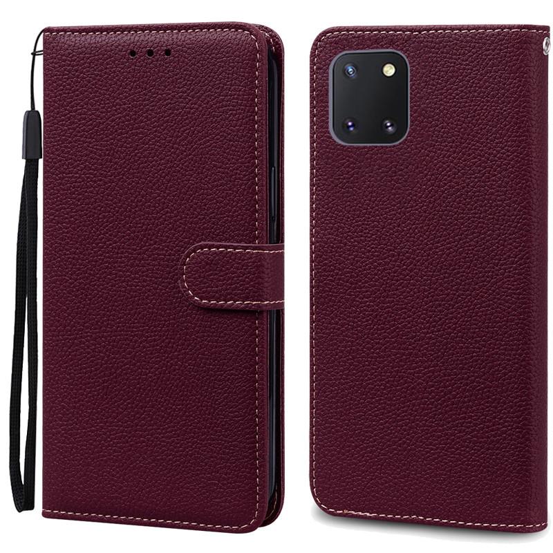 Note 10 Lite Case For Samsung Galaxy Note 10 Lite Case Wallet Leather Flip Case For Samsung Note 10 Lite Cover Coque Fundas Galaxy Note 10 Lite wein rot
