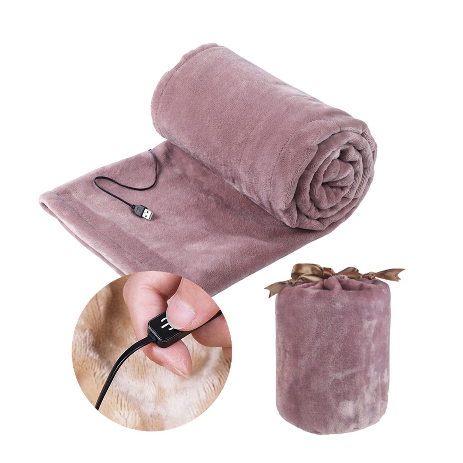 USB-Heizdecke für unterwegs, für Schlafsofa, 5 Stufen, tragbare Heizdecke, Winter, warm, weich, Plüsch, Auto, Schal, Camping, 160 x 85 cm gray