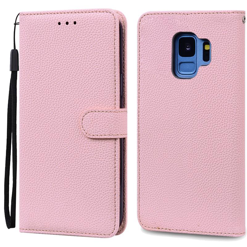 S9/S9 Plus Hülle Für Samsung Galaxy S9 Hülle G960F Leder Brieftasche Klapphülle Für Samsung Galaxy S9+ S 9 Plus G965 Coque Handyhülle For Samsung S9 rosa