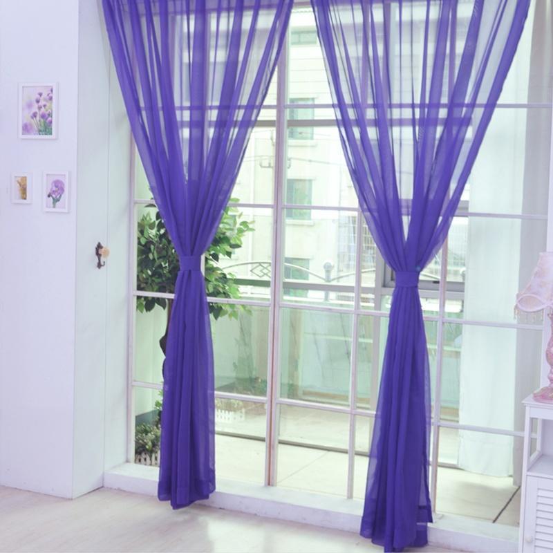 Colorful Floral Tulle Door Window Curtain Sheer Valances Scarf NewMöbel & Wohnen, Dekoration, Vorhänge! violett