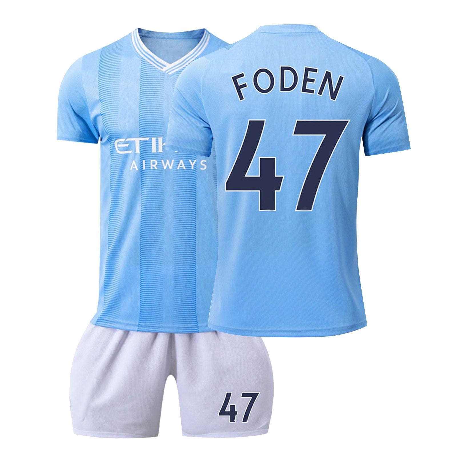 2324 Manchester City Heimtrikots, kurzes Strumpfhosen-Set, neue Saison, kurzes Strumpfhosen-Set in Kindergröße XXXL