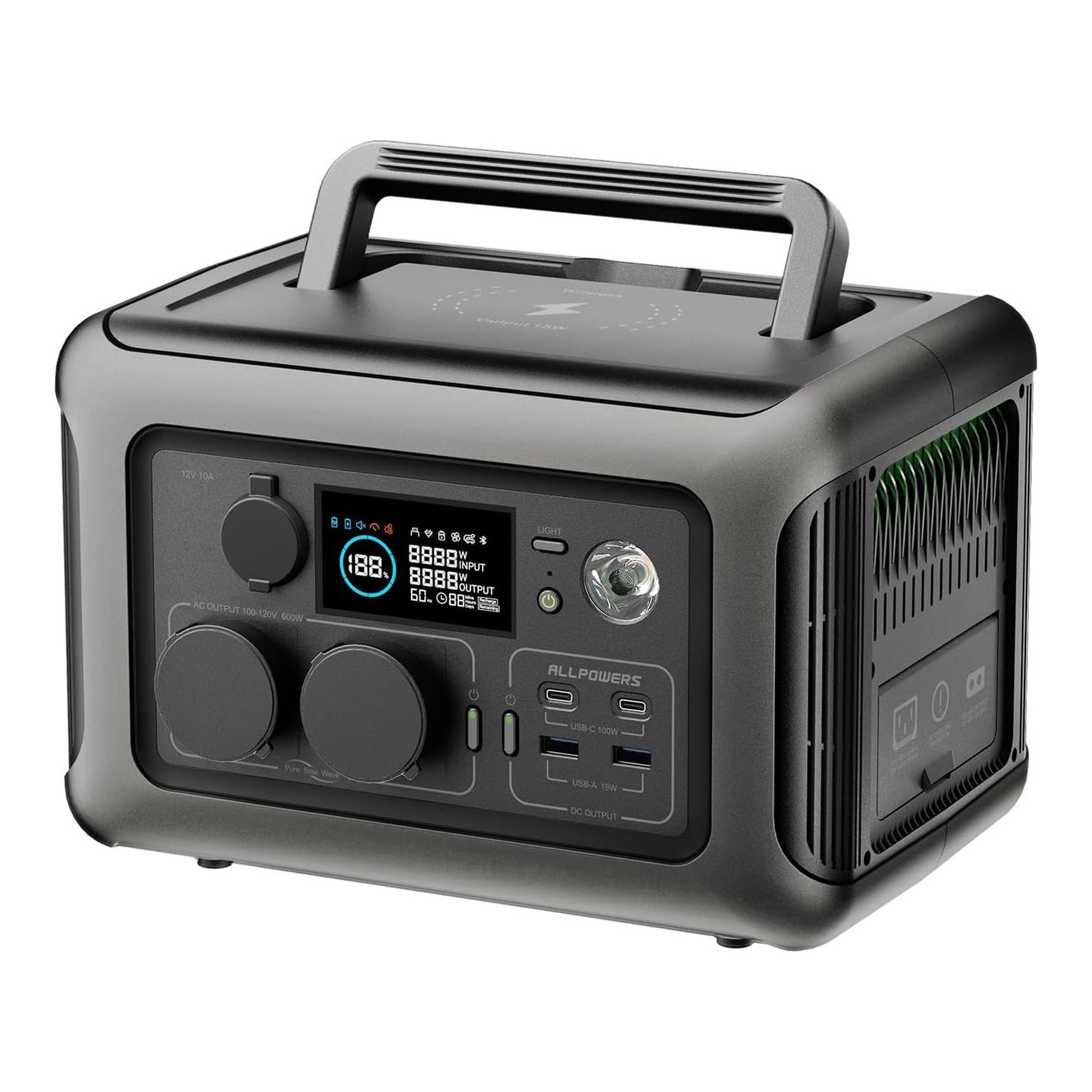 ALLPOWERS R600 Tragbare Powerstation, LiFePO4-Akku 299Wh