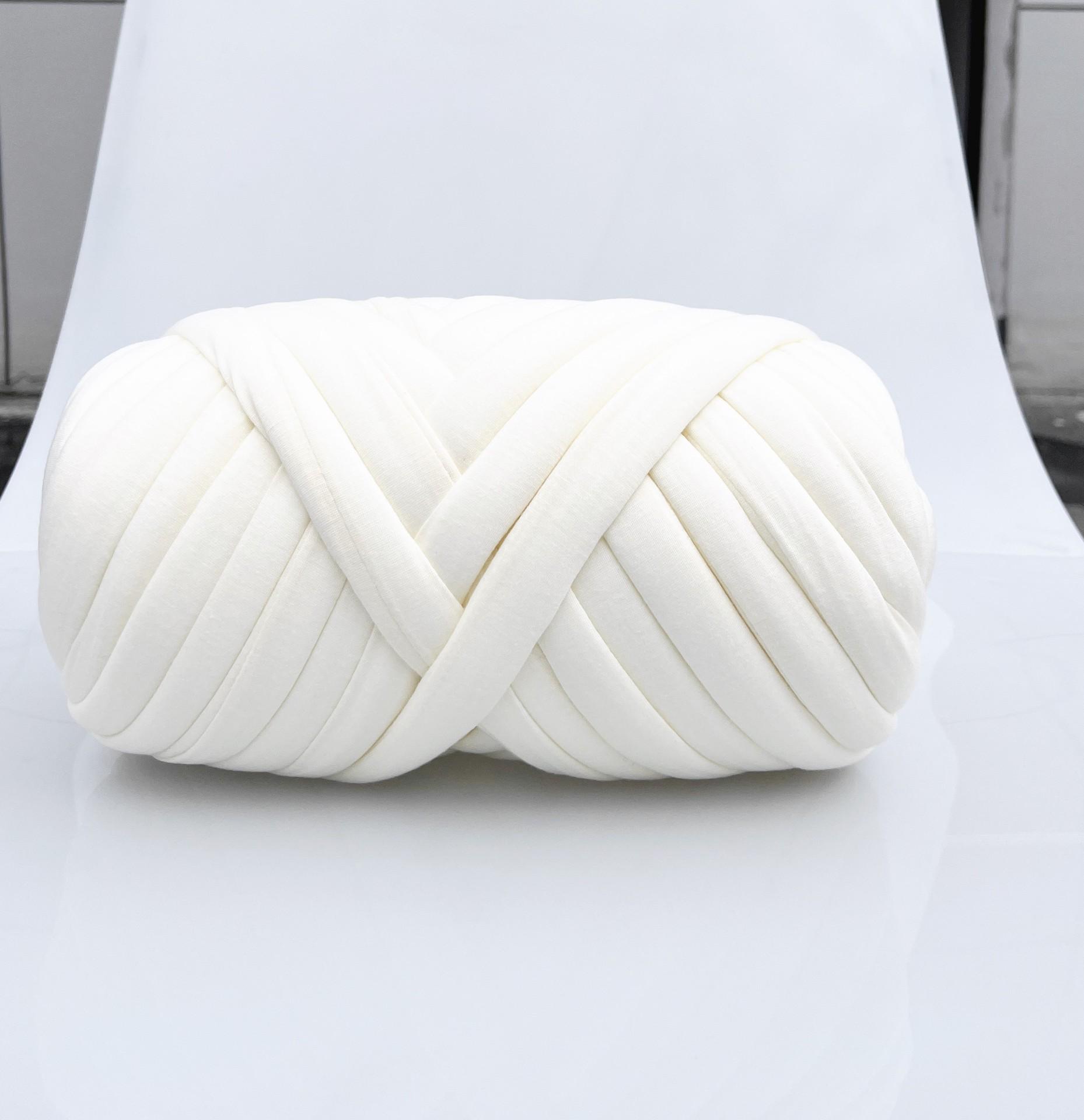 500 g dickes DIY-Garn zum Handstricken, weiches Schlauchgarn für Taschen, Riesengarn, Armstrickgarn, Körbe, Kissen, Haustiernester, Basteln 500g weiß