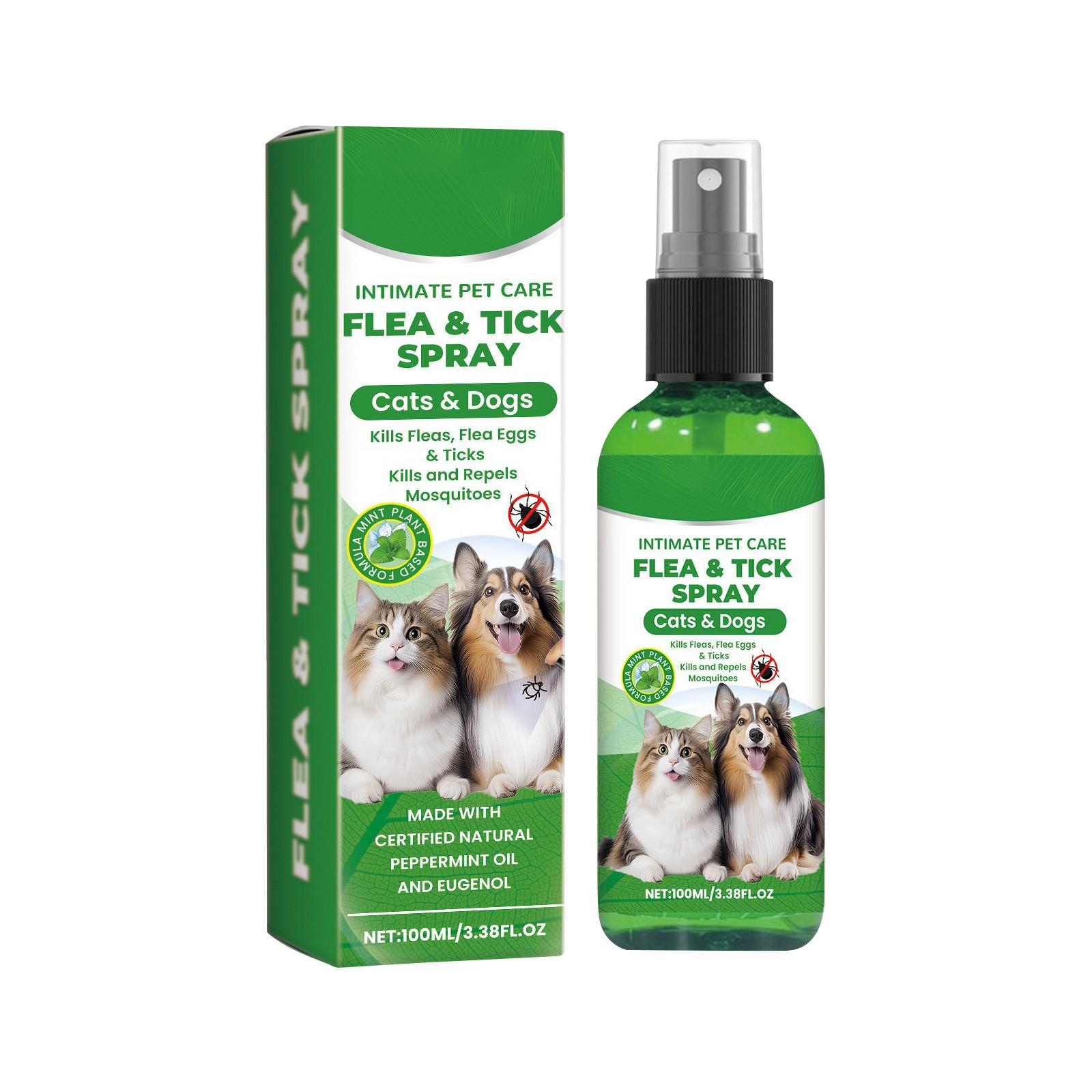 Haustier Äußerliches Entwurmungsspray,Hund, Katze, Fell, Haut, Entwurmung, Tägliches Mildes Reinigungs- und Pflegemittel,Haustier Juckreizlinderung,100ml One Size grün