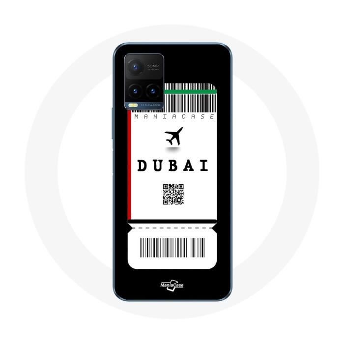 Coque pour Vivo Y21s 2021 / Y21 2021 Billet d'avion Dubai schwarz