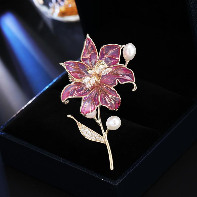 Damen Leichter Luxus Design Elegante Orchideen Brosche Modische Und Vielseitige Nische Design Sinn Brosche Tägliche Accessoires