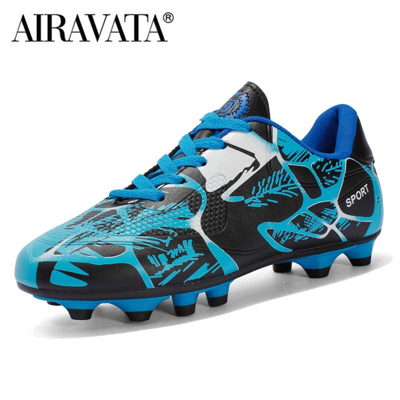 Größe 31-43 Outdoor Männer Jungen Fußball Schuhe FG Fußball Stiefel Kinder Stollen 31 blau