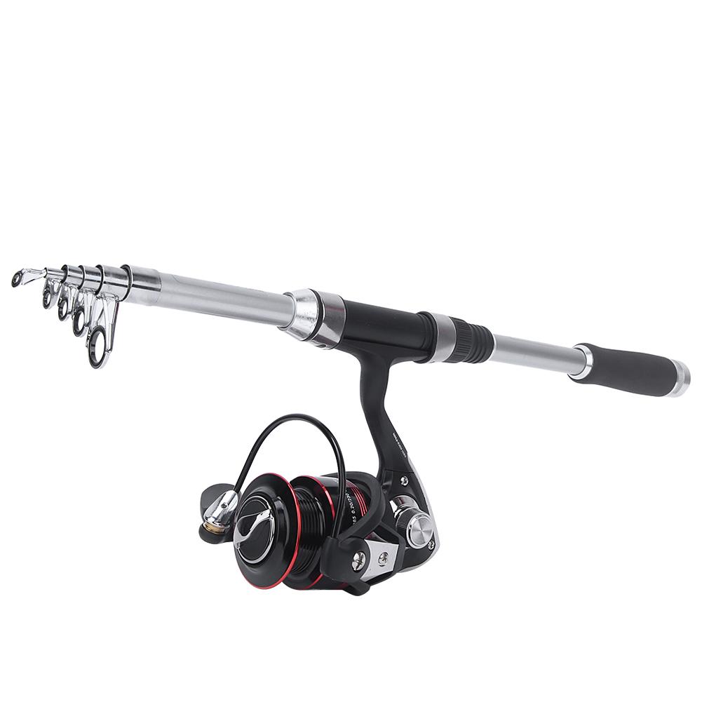 Tragbares Angelruten-Set Teleskopische Angelrute Rollen-Kombos Kit Zubehör für Outdoor-Angeln