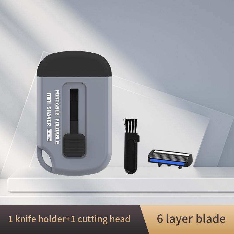 6-Klingen-Rasierkopf Manueller Rasierer Edelstahl Klassischer Doppelklingen-Rasierer Rasieren Auswechselbarer Rasierkopf Rasierwerkzeuge