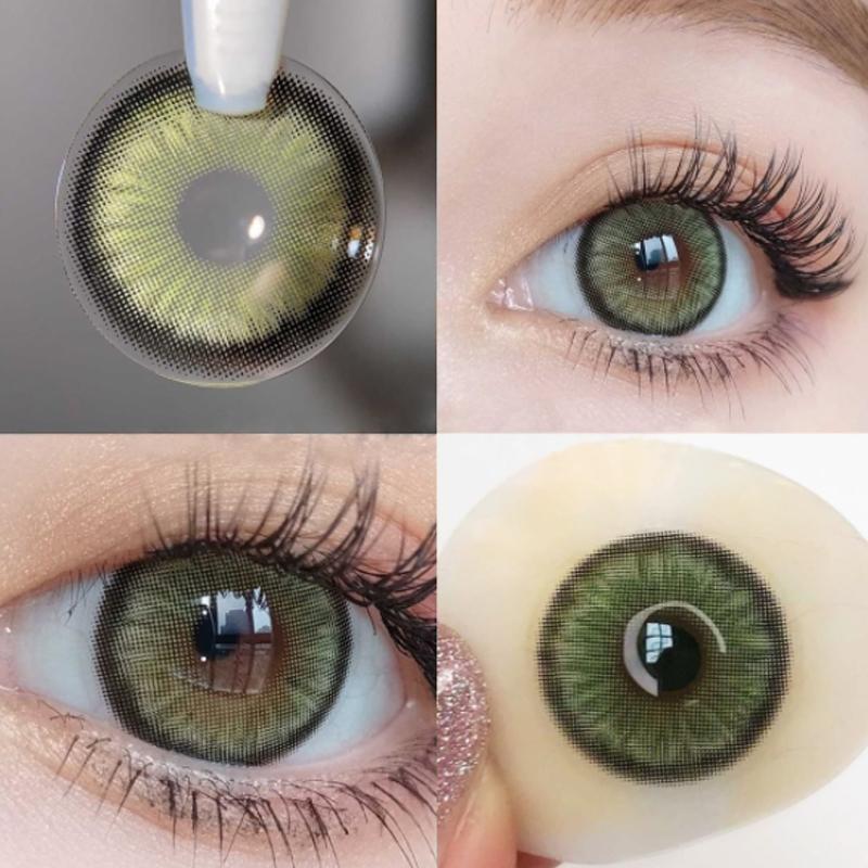 Kontaktlinsen für die Augen, ein Paar, farbige Kontaktlinsen, grün, braun, natürlicher Look, Diamant, Schönheit, Kosmetik, Farblinsen, Augen, koreanisch -2.00 grün