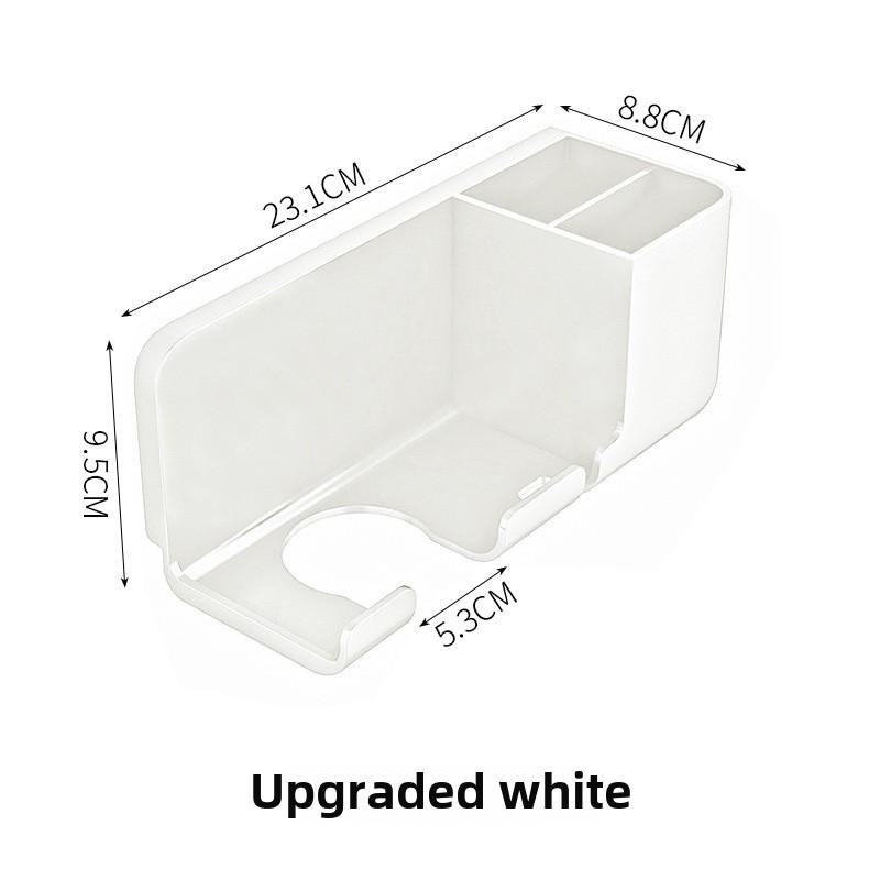 Haartrocknerhalter fürs Badezimmer zur Wandmontage, Haartrockner-Organizer, Aufbewahrungsregal ohne Bohren, Föhnregal fürs Badezimmer Upgraded weiß