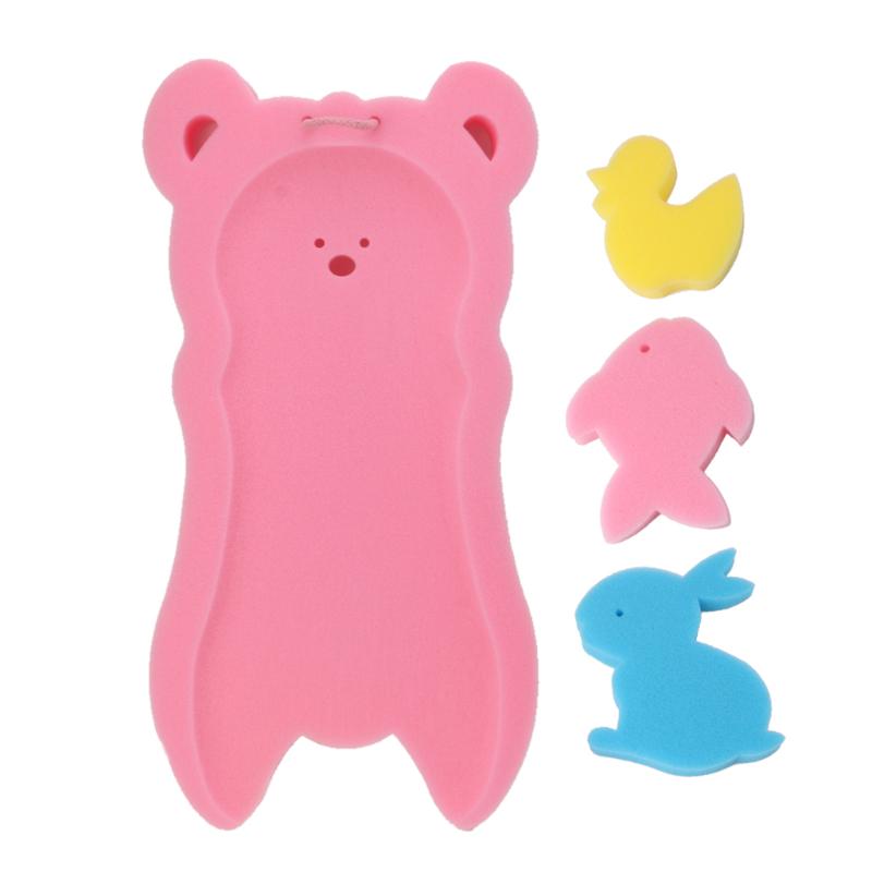 Anti-Rutsch-Schwamm-Pad für Neugeborene, Badewanne, Bade-Pad, Säuglingsdusche, Babypflege rosa