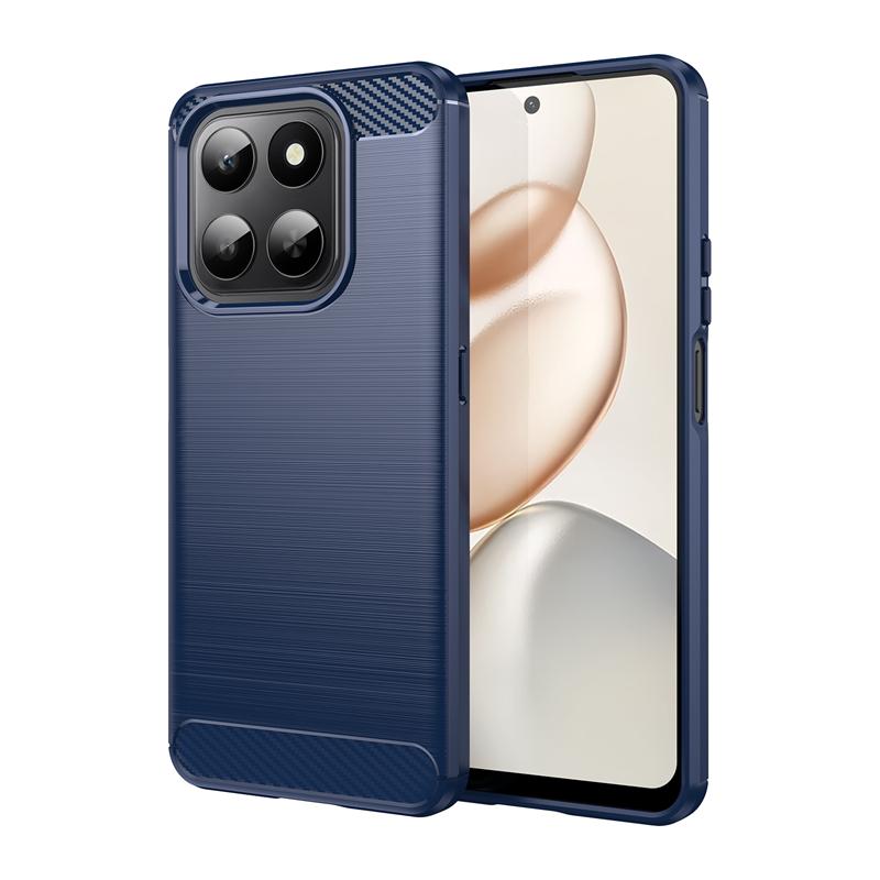Für Cover Honor 400 Smart Hülle Für Honor 400 Smart Stoßfest Weiches TPU Silikon Kohlefaser Rückseite Hülle Für Honor 400 Smart Hülle Honor 400 Smart 5G blau