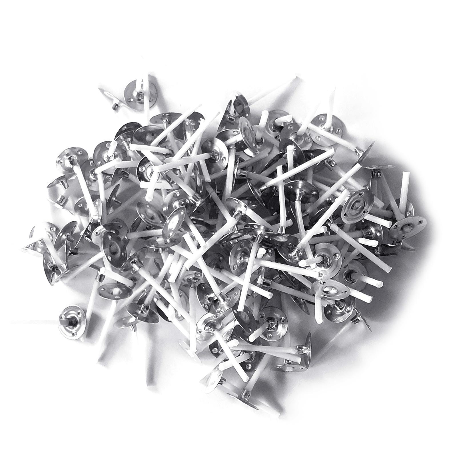 Packung mit 200 vorgeklebten Baumwolldocht-Kerzen mit Metallhalterlaschen für dekorative Teelicht-Kerzen-Bastelbedarf