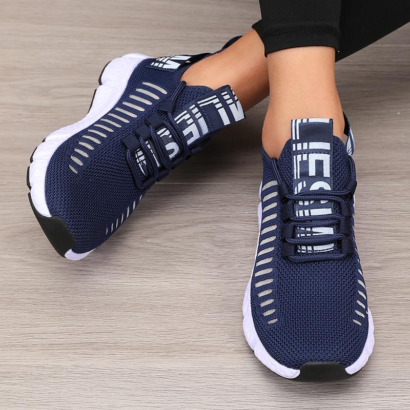 Damen Sportschuhe Mesh Leichtgewicht Weiche Sohle Jogging Riemen Atmungsaktiv Mode Sport Walking Lässig Tennis Flache Schuhe für Herren 36 blau