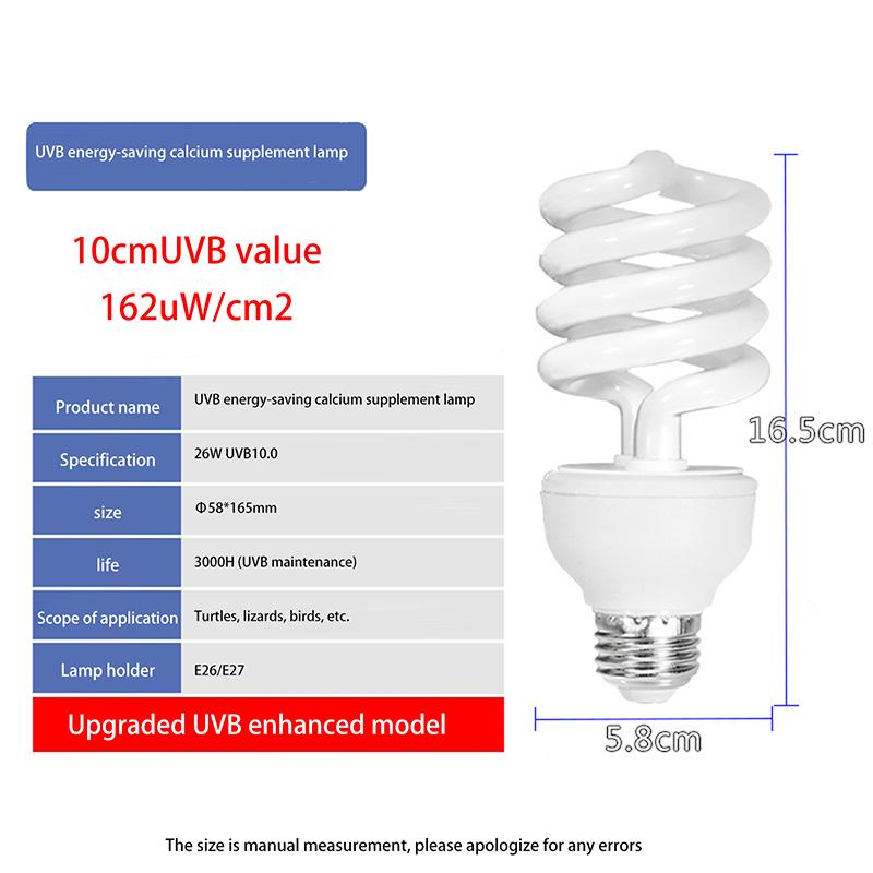 1 Stück 13/26W UV-Strahlen Energiesparende Terrarium Sonnenlampe 5.0 10.0 UVB Reptilienlampe Schildkröte Eidechse Schlange Reptilien Heizlampe UVB 10 26W