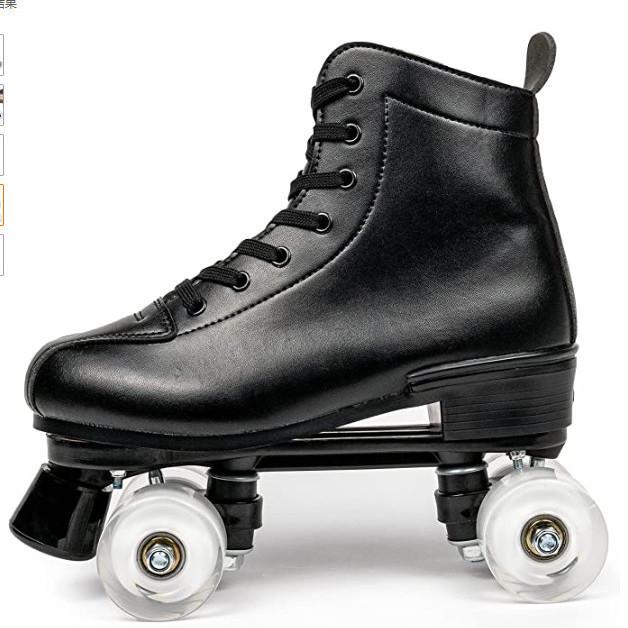 Blinkende Doppelreihen-Rollschuhe für Erwachsene & Kinder: Herren- und Damen-Vierrad-Skates 44