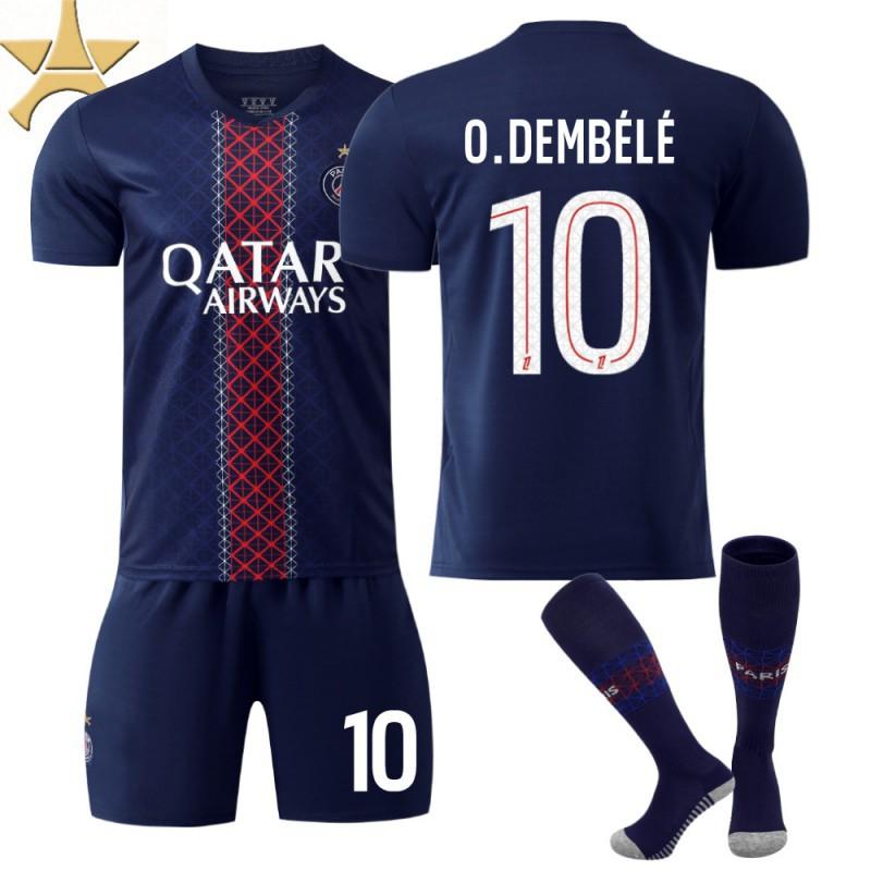 25-26 Paris Heim Nr. 10 Dembele 14 Dou Kinderkleidung Fußballanzug Herren 7 Kwara Trikot mit Sternen mit exquisiten Accessoires #26