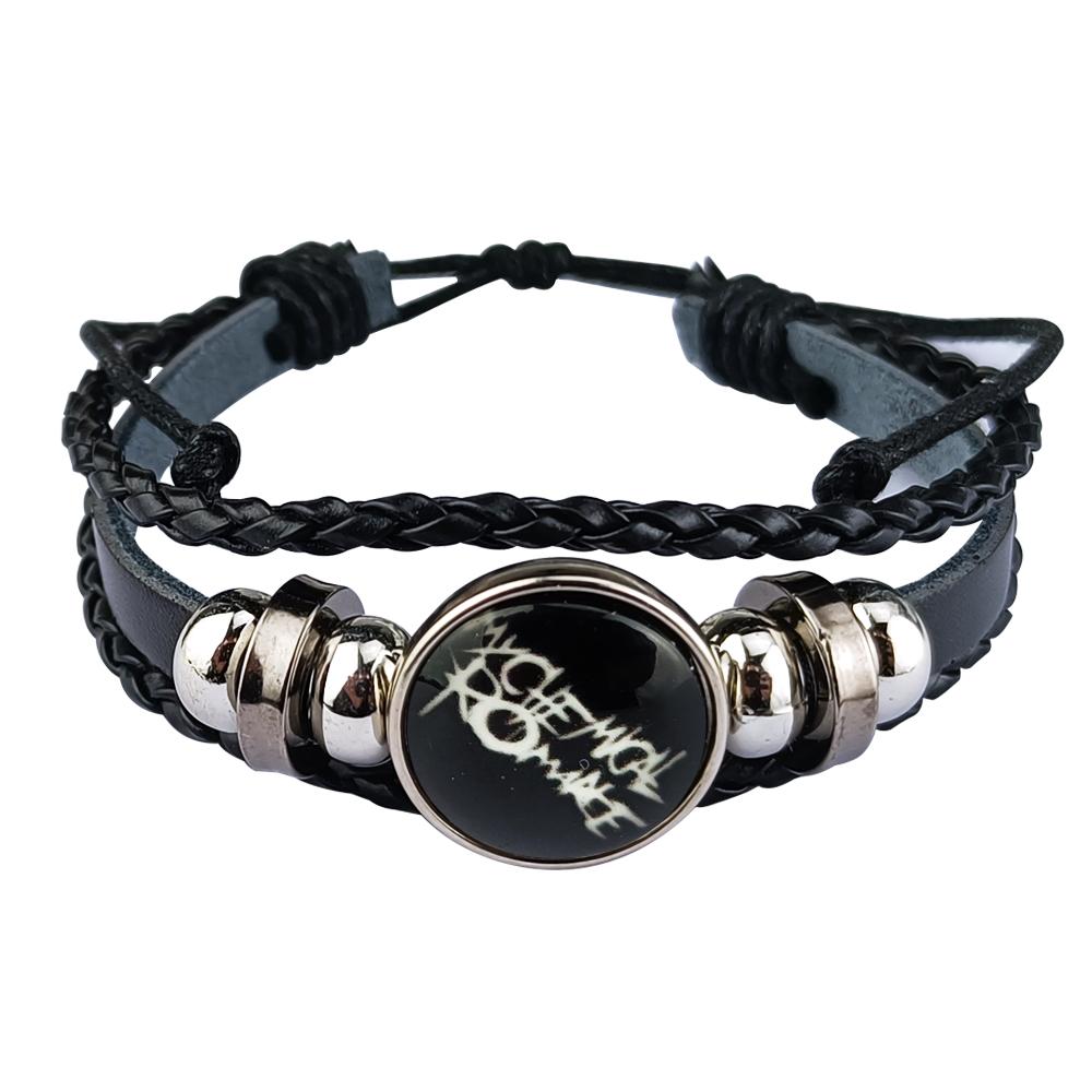 Rock Band My Chemical Romance Halsketten Cosplay MCR Edelstahl Gitarrenplektrum Anhänger Halskette Cos Zubehör Weihnachtsgeschenke black