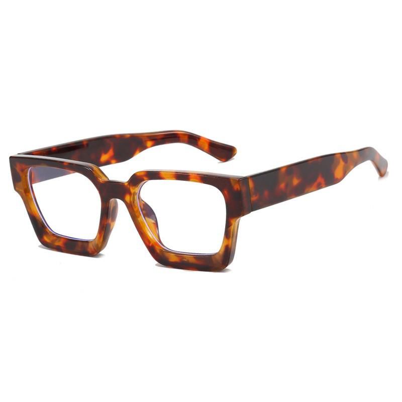 Vintage Quadratische Blaulichtblockierende Brille Lesebrille Herren Kunststoffrahmen Myopie Flache Spiegelfläche Brille Brille