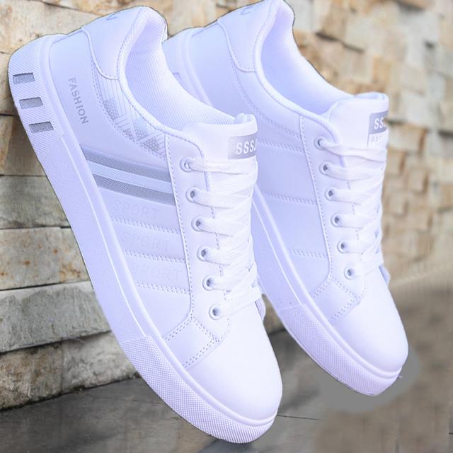 Mode Weiße Vulkanisierte Sneaker Damen Günstige Flache Bequeme Schuhe Herren Herbst Frühling Schuhe Herren Mode Tennis Sneaker 40 white