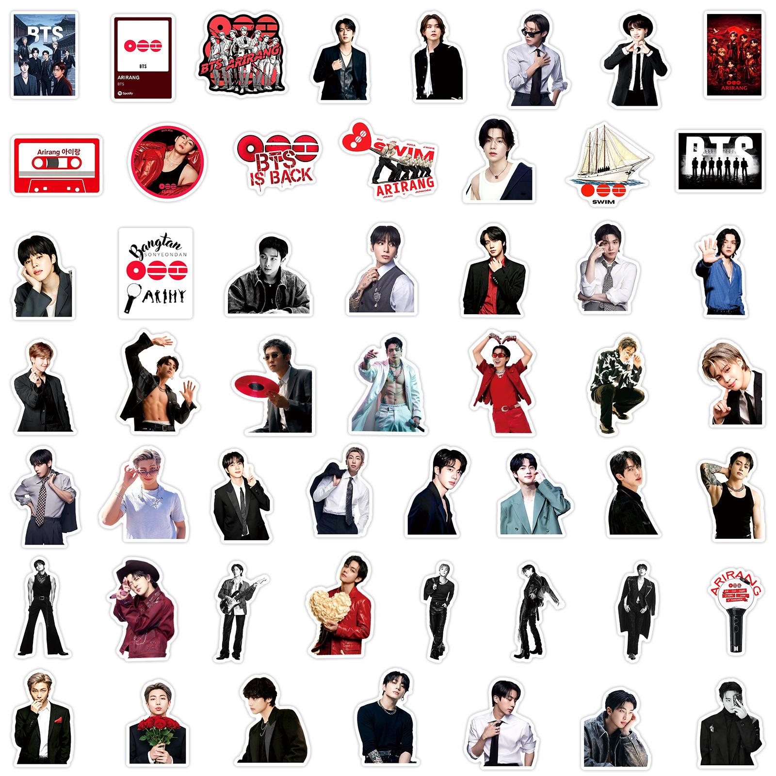 50 Stück BTS Album ARIRANG Sticker, Handyhüllen-Dekorationen, Skateboarder Computer-Aufkleber