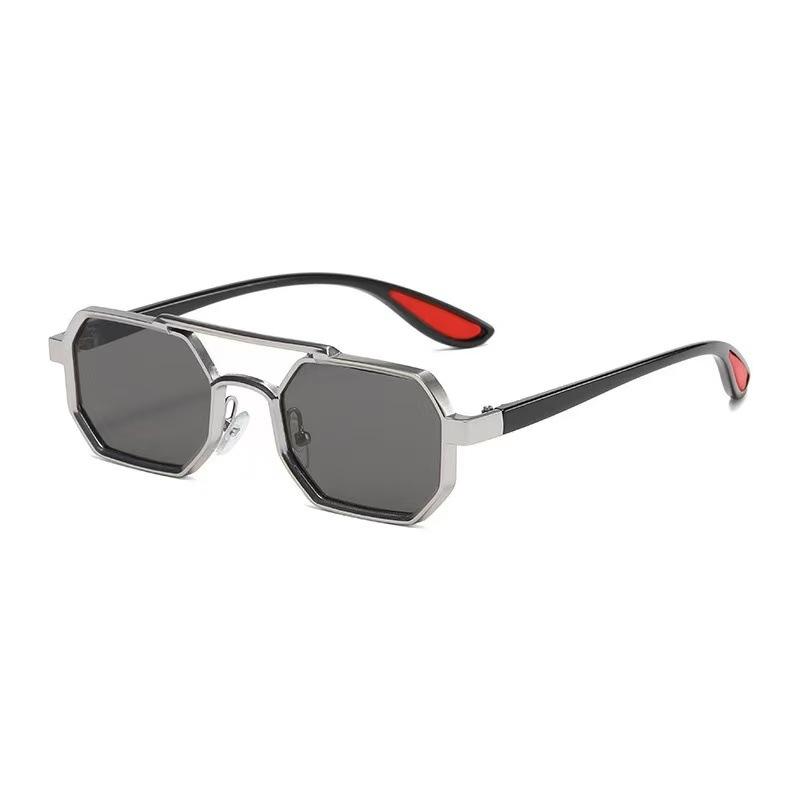 Neue Vintage Quadratische Sonnenbrille Damen Herren Rechteckige Sonnenbrille Weiblich Polygonale Brille Oculos De Sol für Männlich Weiblich Brille MULTI