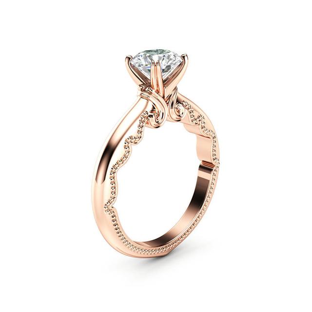 Echter 14k Roségold Schmuck Diamant Ring Damen Bague Homme Edelstein Anillos Bijoux Femme Schmuck Bizuteria Gold Ringe Schmuck 6 gold