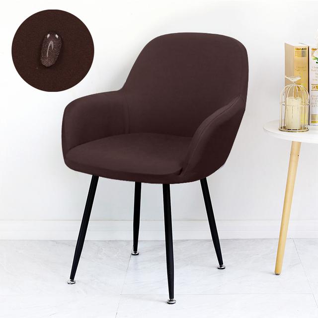 Wasserdichter Hochsesselbezug, elastisch, Esszimmerstuhl-Schonbezüge, waschbar, für Bürosessel, Stuhlhussen für Küche und Zuhause ONE Piece kaffeebraun