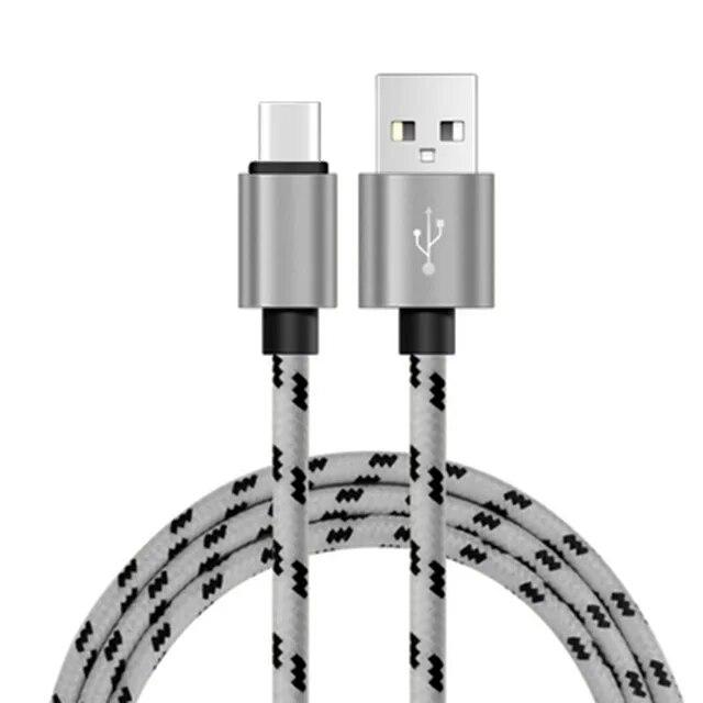 Schnelles USB-C-Kabel Typ-C-Kabel Schnellladedatenkabel Ladegerät USB-Kabel c Für Huawei Samsung S22 S20 A52 Xiaomi Mi 11T Redmi Note 9S 8T 2m grau