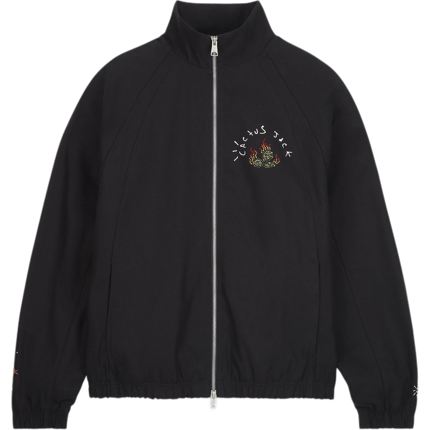 Jordan X Travis Scott Strass-Spritzpistolen-Print Stehkragen Reißverschluss Jacke Herren Jacken Schwarz DO4096-010 XXL