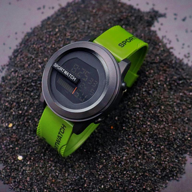 NEUE 50 Meter Leuchtende Wasserdichte Outdoor Sport Elektronische Uhr Männer Frauen Touch Sport Fitness Uhr Multifunktionale armband grün