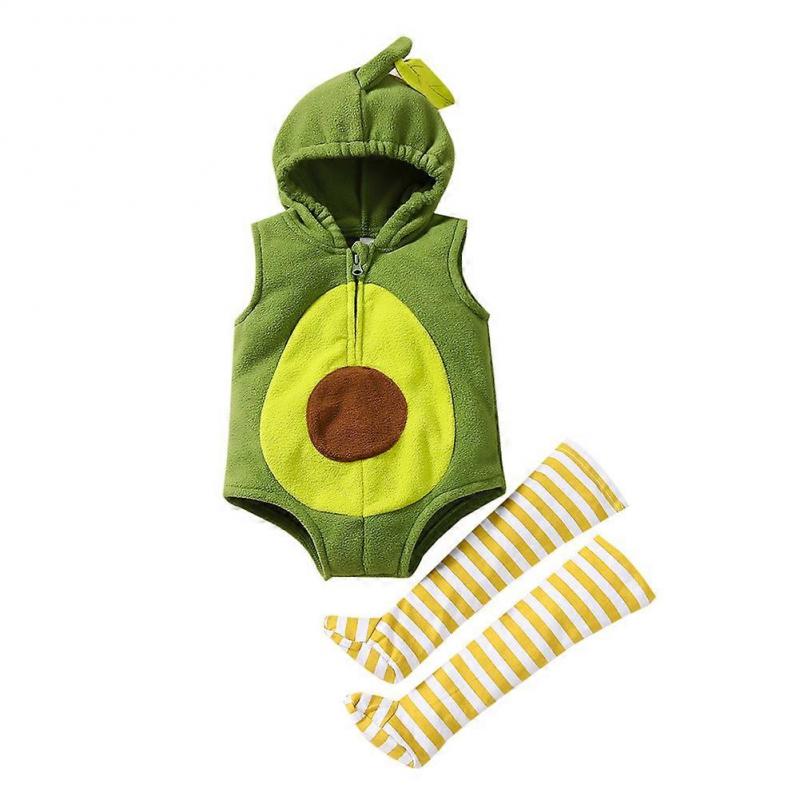 Avocado Kostüme Halloween Cosplay Säuglinge Kinder Body Strampler Pyjama Alter 6-24 Monate für Kindertag Weihnachtsgeschenk 100cm