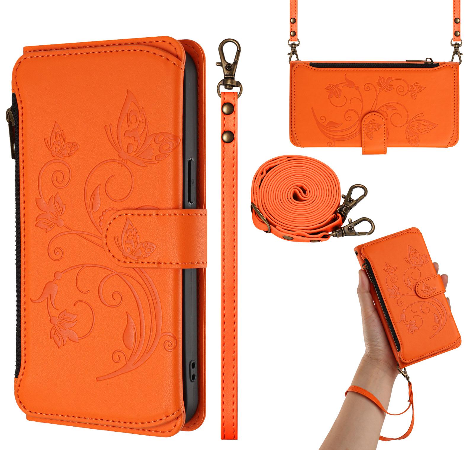 Leder Klapphüllen Für T-Mobile REVVL 8 7 6 6X Pro T Phone 3 2 5G Hülle Kartenetui Handy Tasche Zweischichtiges Aufbewahrungsfach T-Mobile T Phone 5G orange