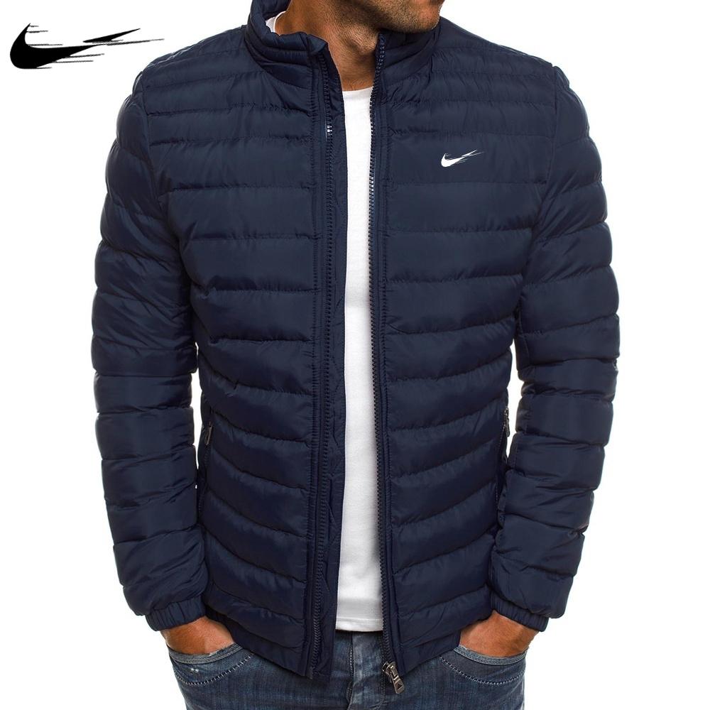 Himmelblau 2025 Herbst Winter Herren Daunenjacke Baumwolle Weich Hohe Qualität Herren Daunenjacken Freizeit Herren Kleidung Mantel M navy blau