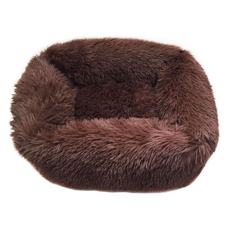 Warmes Plüsch Quadratisches Hunde Bett Haus Kissen Haustier Katze Matte Haustier Bett für Kleine Große Hunde Hond Camas Para Perro Legowisko Dla Psa XS 45x35x20cm