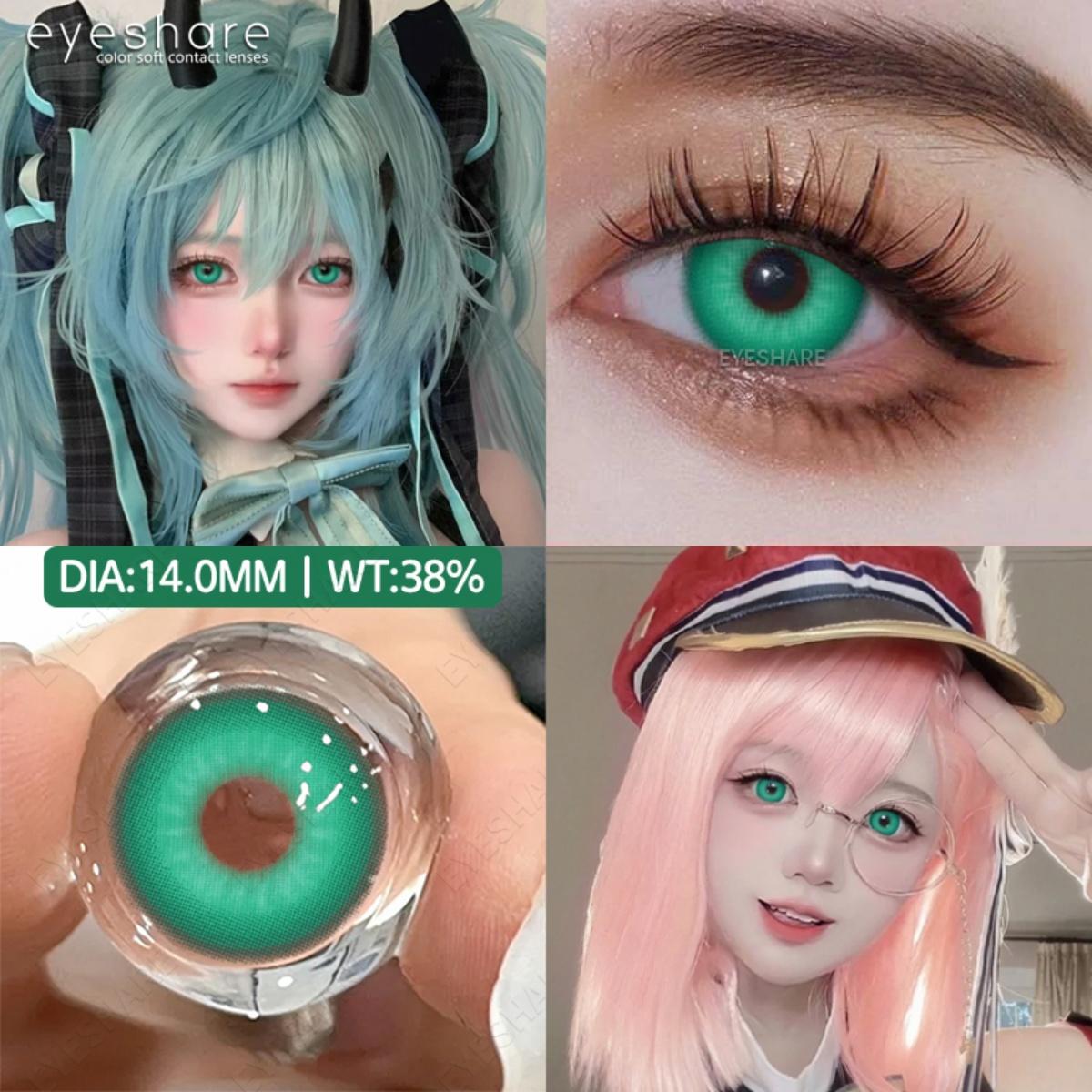 EYESHARE Farbige Kontaktlinsen Halloween Karneval Nacht Vampir Rote Linsen Comic Cosplay Hatsune Miku Blaue Kontaktlinsen 1 Paar