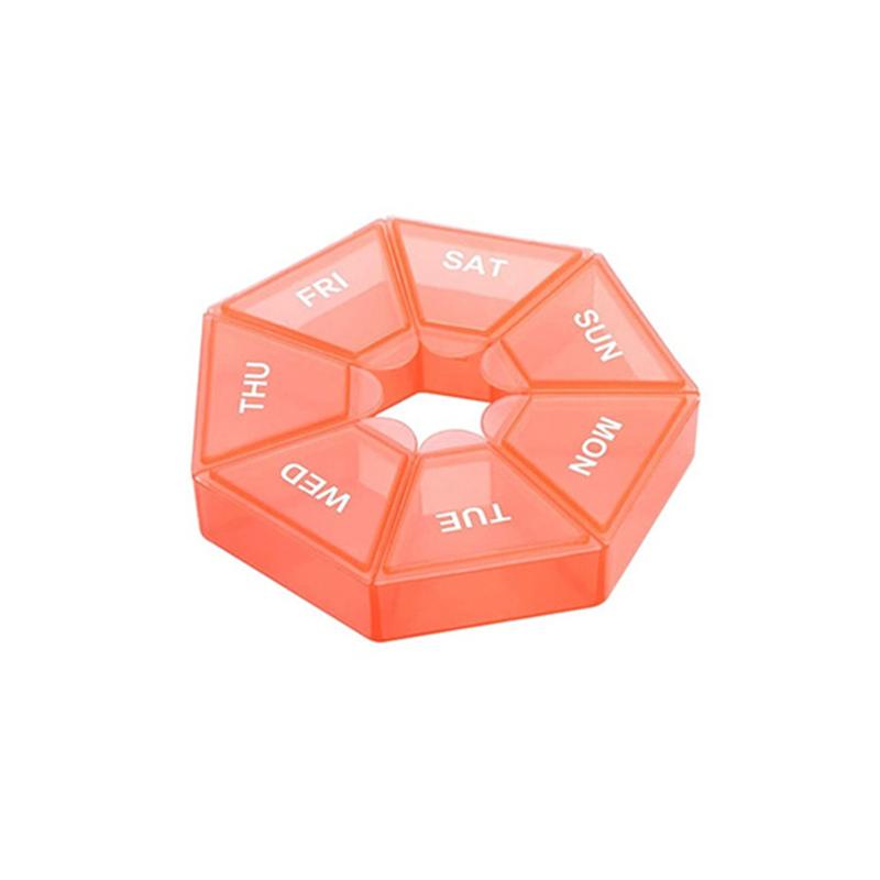 1Pcs Pille Fall Kunststoff 7 Tage Tablet Candy Box Tragbare Lagerung Tablet Halter Reise Veranstalter Pille Dispenser Container orange