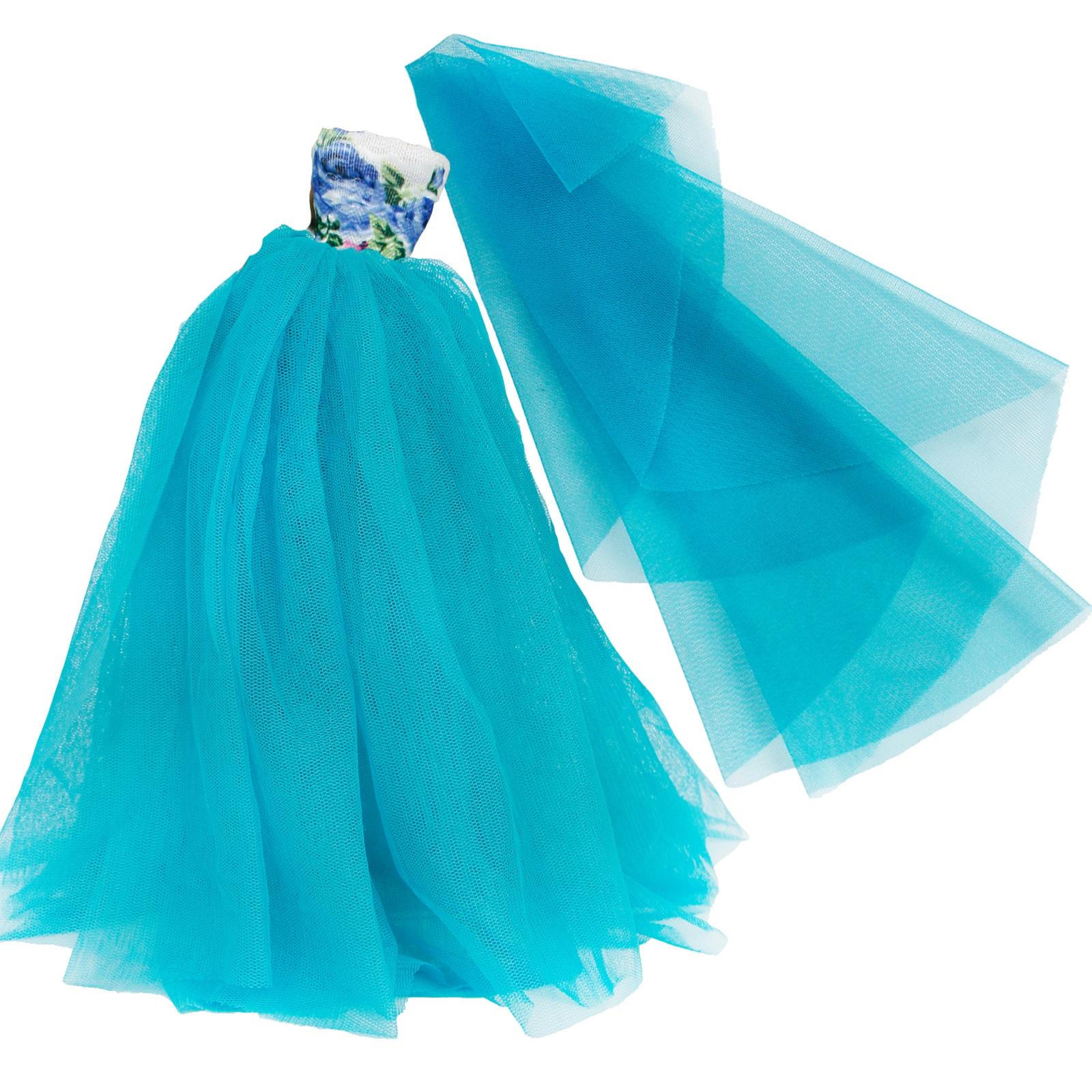 Bunte Ballkleider, Partykleider für Barbie-Puppen-Kleidung, Hochzeits-Braut-Outfits(KEINE PUPPEN) blau