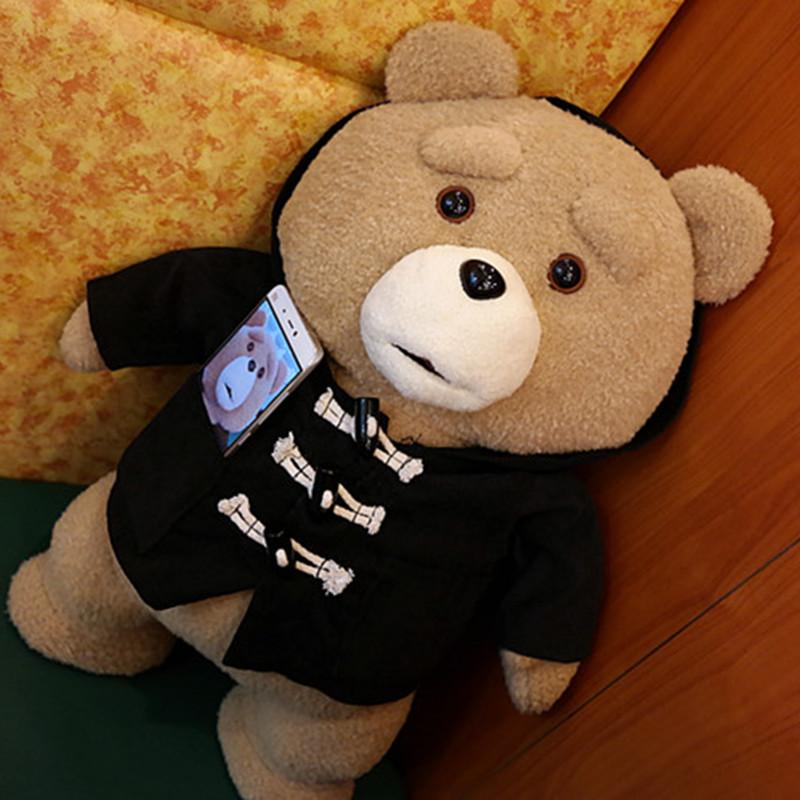 8 Stile Film-Teddybär Ted 2 Plüschtiere in Schürze Weiche Kuscheltiere Plüsch 45cm Ein Geburtstagsgeschenk für einen guten Freund 45CM blau