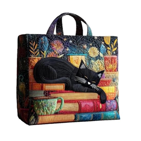 Yousheng Gesteppte Tragetasche Retro-Print Stoff Pendler-Tragetasche Vintage Leicht Faltbare Handtasche für Damen Tägliche Nutzung Reisen Einkaufen G