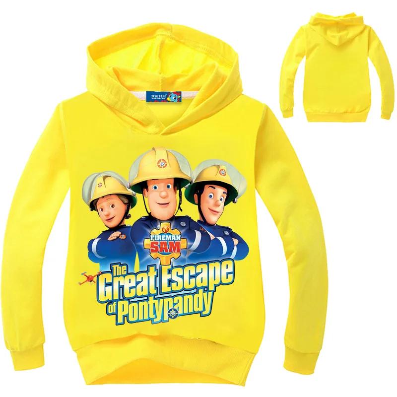 2-16 Jahre Anime Fireman Sam Kleidung Junge Hoodie Kinder Cartoon Feuerwehrmann Outwear Kinder Langarm Mäntel Kausal Hoodies Jumper 120CM yellow