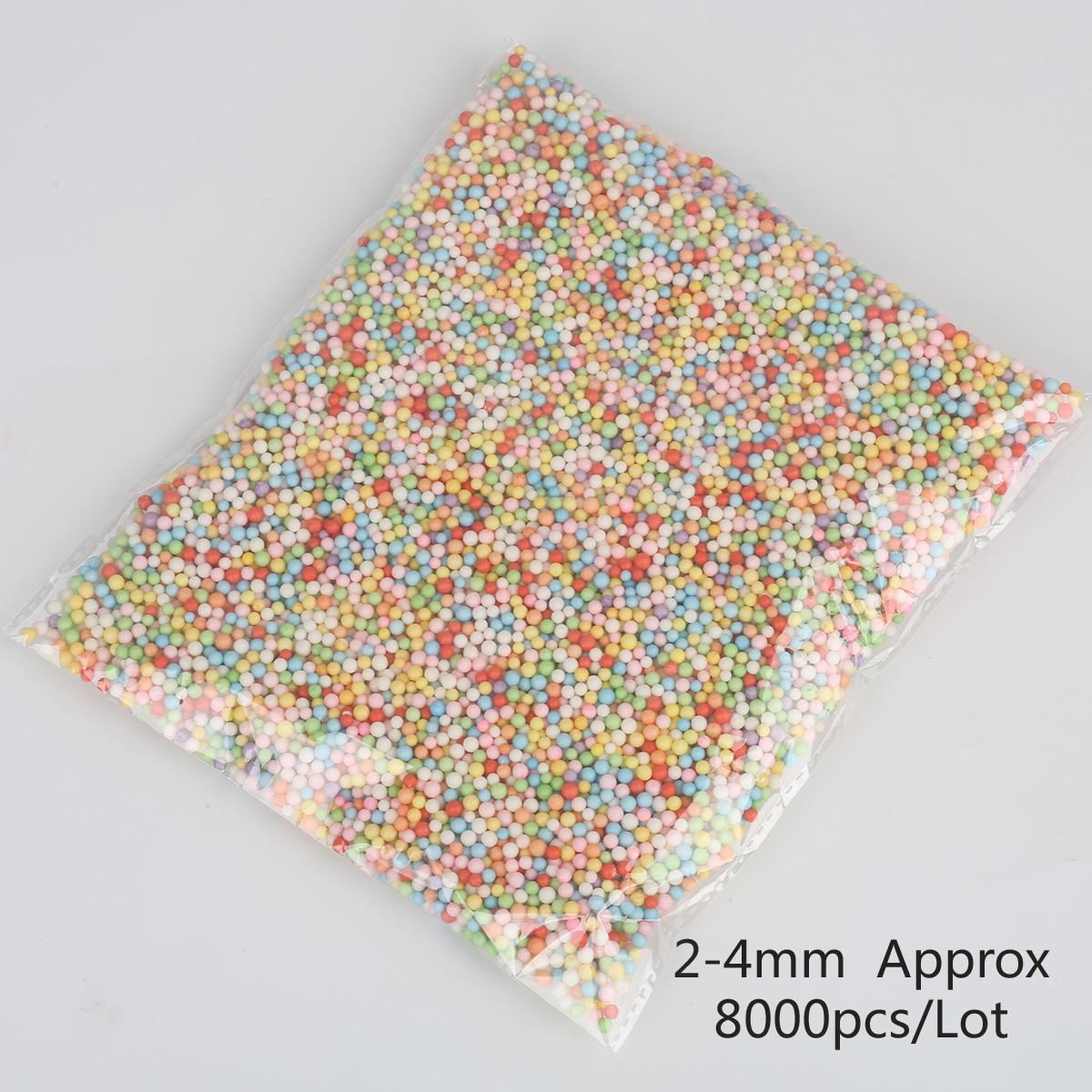 2–4 mm/5–10 mm mehrfarbige Schaumstoffkugeln, Mini-Perlen, Polystyrol-Styropor-Füller, Blasenball, DIY, Hochzeit, Weihnachten, Party-Dekoration 2-4mm 8000pcs bunt